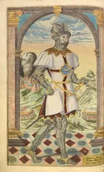 Godofredo Adelmar, de Honor Militar y Civil, William Segar, pub. Robert Barker, Londres, 1602