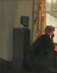 En la ventana (óleo sobre lienzo)
