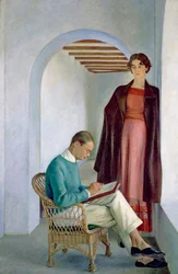 El hijo del artista y su mujer o Dos figuras en un interior, c.1930-35 (óleo sobre lienzo)