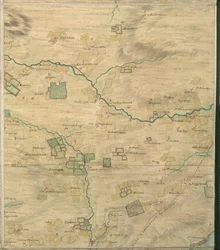Mapa Roy 19/3f: Área alrededor de Colliston, en Forfarshire (o Angus), del Roy Military Survey of Scotland