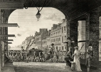 El cortejo fúnebre de George Washington por la High Street en Filadelfia