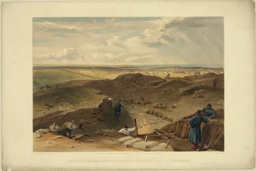Reducto de Malakoff, batería Gervais y parte trasera del redan, 1855