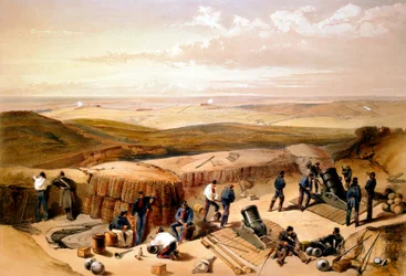 Las nuevas obras en el sitio de Sebastopol, Guerra de Crimea, 1853-1856