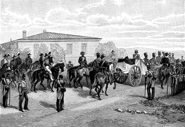 El entierro de Lord Raglan cerca de Sebastopol, Crimea, Rusia