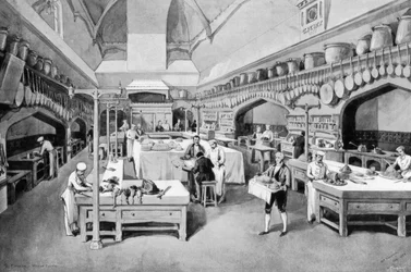 Cocina del Castillo de Windsor en Navidad, 1894