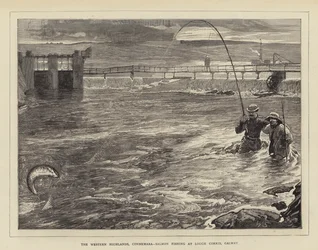 Las Tierras Altas Occidentales, Connemara, pesca de salmón en Lough Corrib, Galway