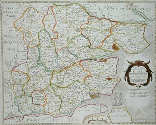 Un Nuevo Mapa del Condado de Essex, publicado por Henry Overton