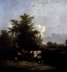Paisaje con ganado