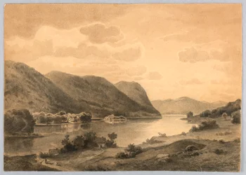 Estudio de paisaje, río Hudson, NY