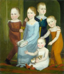 Cinco niños de la familia Budd, c.1818 (óleo sobre lienzo)