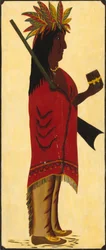 Cartel del estanco de tabaco indio [reverso, indio mirando a la derecha], segunda mitad del siglo XIX (óleo sobre madera)