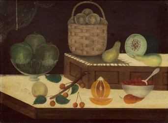Naturaleza muerta de fruta, c.1865-1880 (óleo sobre madera)
