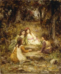 Niños en un huerto