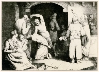 El azote de Fiel de El progreso del peregrino de este mundo al venidero por John Bunyan, ilustración de William Strang