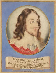 El Rey Carlos I en el decimosexto año de su reinado, a partir de un retrato original en posesión de Su Gracia el Duque de Northumberland.