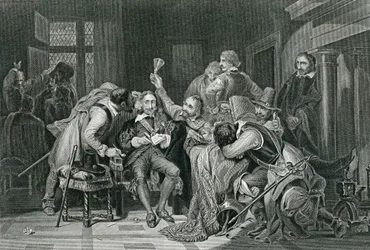 El rey Carlos I en la sala de guardia
