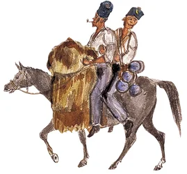 Una fatiga de forraje “Bono Johnny”, guerra de Crimea, hacia 1854-1856