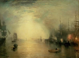 Marineros cargando carbón a la luz de la luna