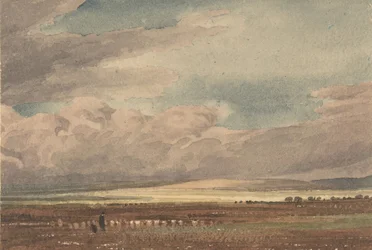 Llanura de Salisbury con Old Sarum en la distancia, Wiltshire, 1810-62