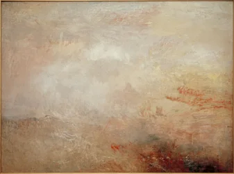 Mar tormentoso con delfines