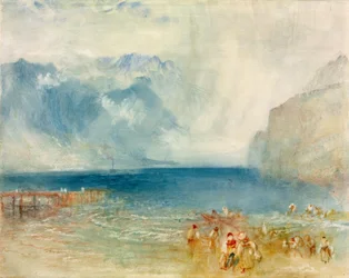 El primer vapor en el lago Lucerna