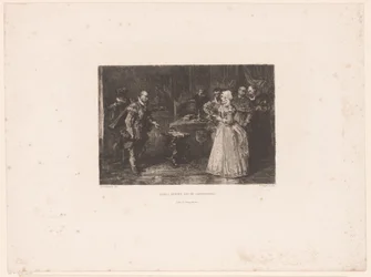 Alva visita a la regente Margarita de Parma, 1567 Visita de Alba a la institutriz (título sobre objeto)