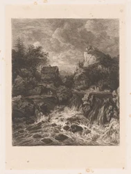 paisaje con cascada