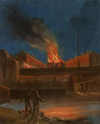 Disturbios de Bristol: La quema de la cárcel, c.1831