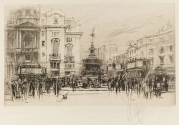 Conjunto de Londres: Piccadilly Circus con el Teatro Criterion, 1924