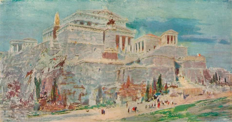 La Acrópolis, Atenas, después de la Restauración Romana, c. 1923