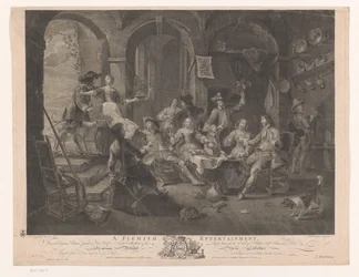 Interior con empresa de fumadores y bebidas. Un entretenimiento flamenco (título sobre el objeto) Pinturas principales de Inglaterra (título de la serie) Las pinturas más importantes de Inglaterra (título de la serie)