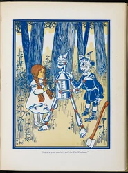 Dorothy, el leñador de hojalata y el espantapájaros.