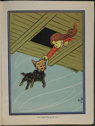 "Cogió a Toto por la oreja", ilustración de "El maravilloso Mago de Oz", de Lyman Frank Baum.