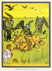 "Los monos enrollaron muchas vueltas alrededor de su cuerpo." de "El maravilloso mago de Oz" por L. Frank Baum