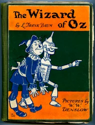 El maravilloso mago de Oz - El mago de Oz: portada de una antigua edición (entre 1905 y 1920) ilustrada por Denslow, William Wallace (1856-1915) del libro de Frank Baum (1856-1919) - el espantapájaros y el hombre de hojalata - colección privada