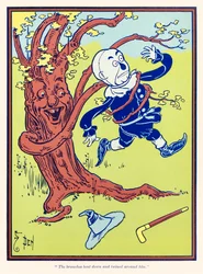 "Las ramas se doblaron y se enredaron a su alrededor." de "El maravilloso mago de Oz" por L. Frank Baum