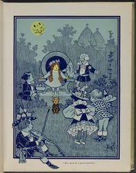 "Debes de ser una gran hechicera", ilustración de "El maravilloso Mago de Oz" de Lyman Frank Baum