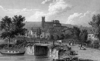 Hythe desde el Puente del Canal, grabado por E. Finden, 1829