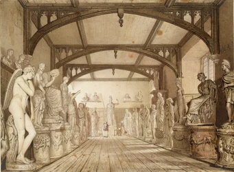 La galería de esculturas en las Escuelas de Examinación, Oxford, 1813