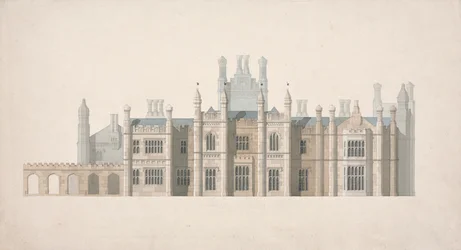 Alzado de una propuesta de diseño para Cambridge Colleges