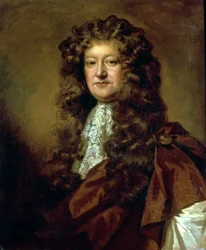Retrato de un caballero con capa marrón y jabot blanco