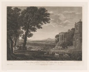 Paisaje con el Padre de Psique sacrificando frente al Templo de Apolo El Templo de Apolo (título sobre el objeto)