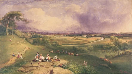 Manchester desde el acantilado, Higher Broughton (acuarela sobre papel)