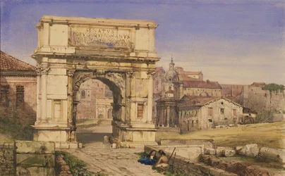 El Arco de Tito, Roma (acuarela sobre papel)