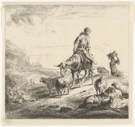 hombre en un burro
