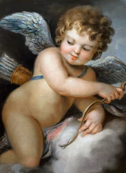 "Cupidon" Peinture de William Hoare (1707-1792) 18eme siecle