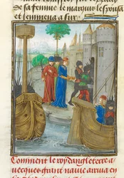 Ricardo I aterrizando en Sicilia, ilustración de 