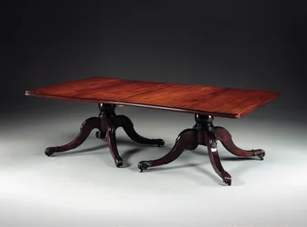 Mesa de comedor de dos pedestales George IV irlandesa, c.1825