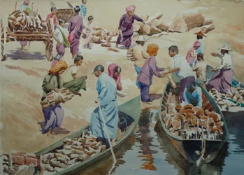 907 Cargando, mercado de Thaung Tho
