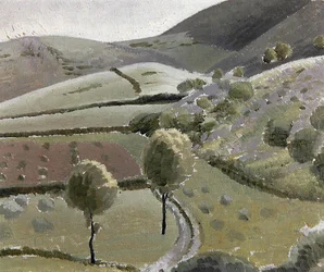 Paisaje italiano cerca del Lago di Piediluco, c.1920-23 (óleo sobre tabla)